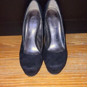 Candies black suede heels